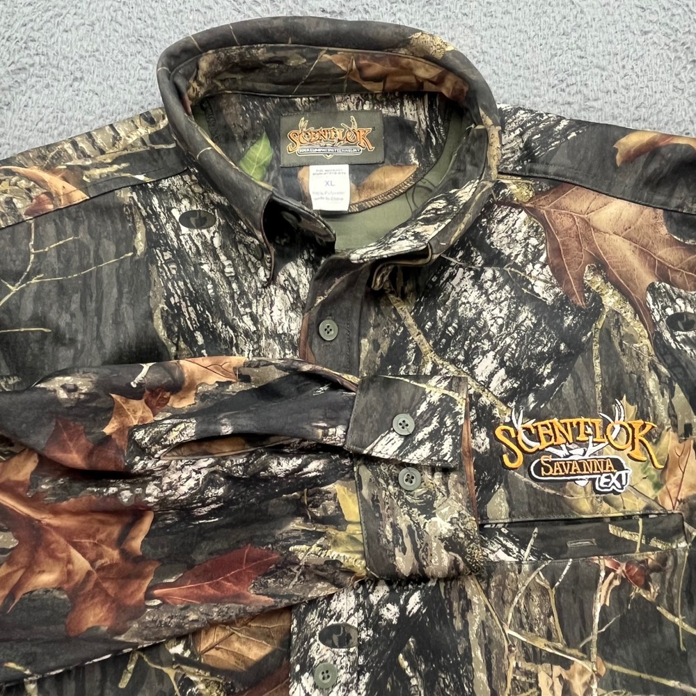ScentLok Savanna EXT Mossy Oak Break Up Camo Hunting‎ Shirt XL Odor Eliminating